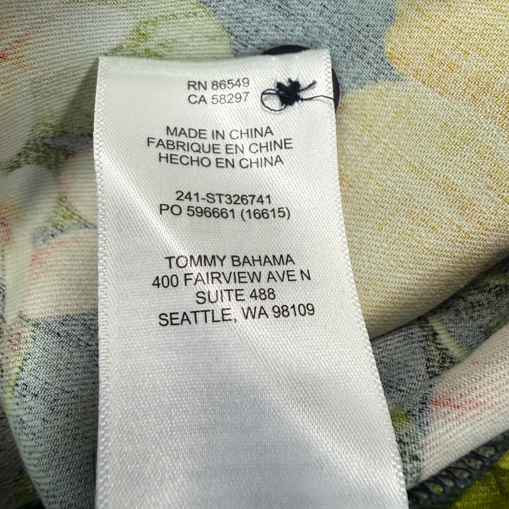 Tommy Bahama Mens Size Large Shirt Midnight Hibiscus Island Navy Silk Floral NEW - Picture 8 of 9